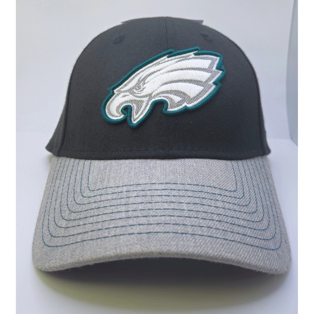 New Era Philadelphia Eagles NFL 39THIRTY Stretch Fit Hat Black Grey Small-Medium